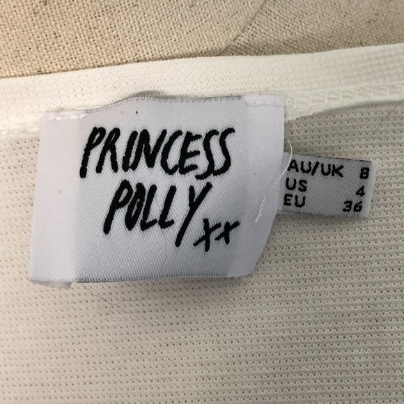 Princess Polly Jamison Reid White Crop Top Short Sleeve 4 - Picture 3 of 5